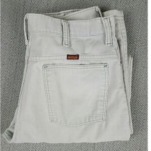 Rustler‎ Vintage Corduroy Pants Mens 31x31 Light Gray Straight Leg 89661SM USA